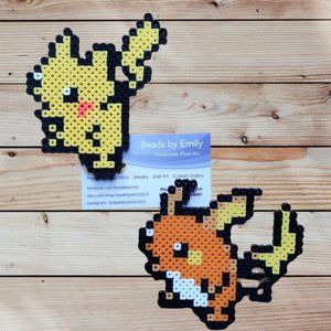 Pikachu & Raichu Magnets - Handmade Home Decor - Kids Room - Game Room - Fridge